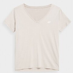 Женская футболка 4F, песочного цвета цена и информация | Женские футболки | pigu.lt