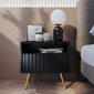 Naktinis staliukas Selsey Bello, juodas/auksinės spalvos kaina ir informacija | Spintelės prie lovos | pigu.lt
