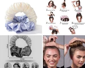 Шелковые мягкие щипцы для завивки, белые цена и информация | Аксессуары для волос | pigu.lt