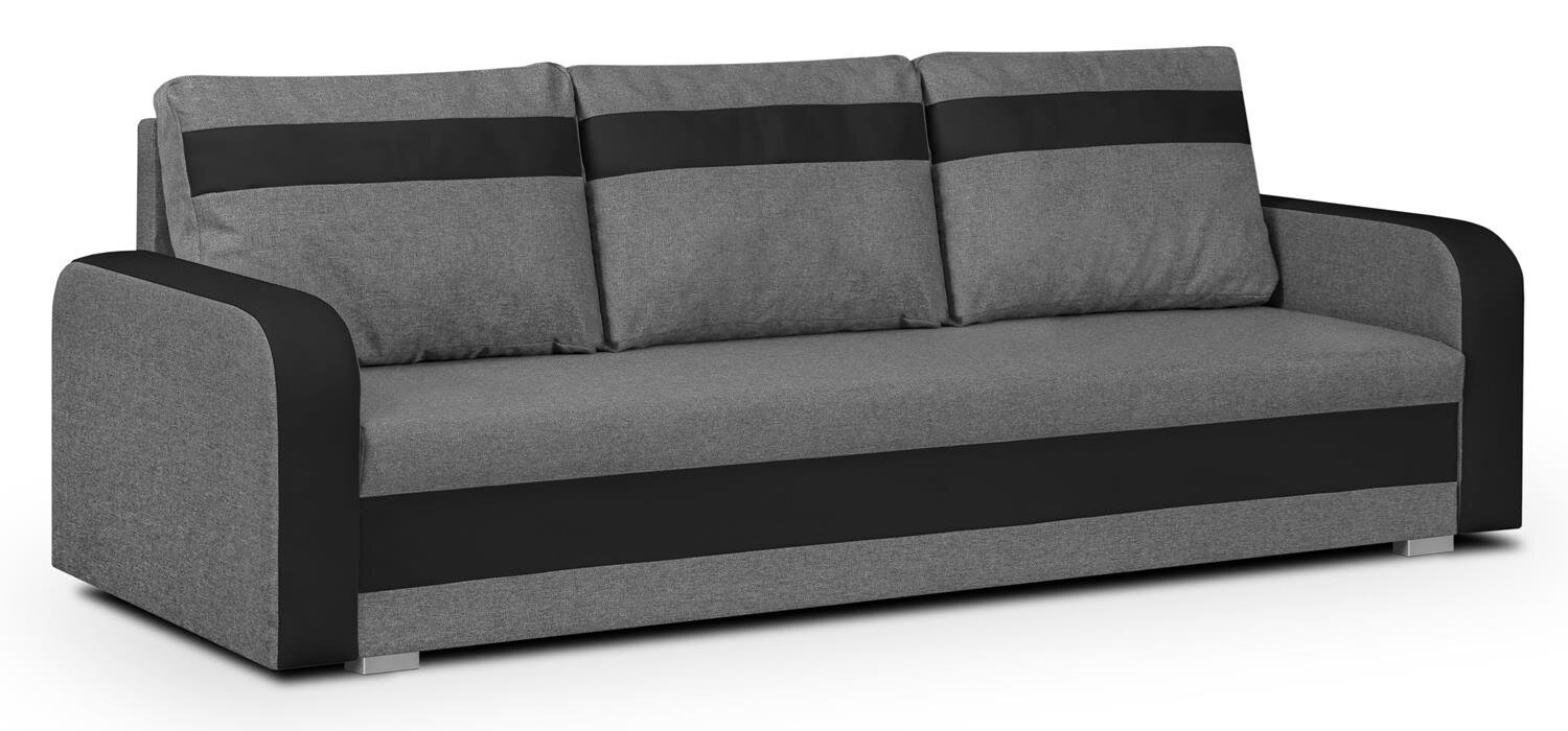 Trivietė sofa Condi, pilka/juoda цена и информация | Sofos | pigu.lt