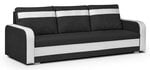 Trivietė sofa Condi, juoda/balta