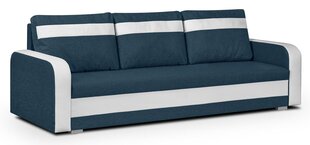 Trivietė sofa Condi, tamsiai mėlyna/balta kaina ir informacija | Sofos | pigu.lt