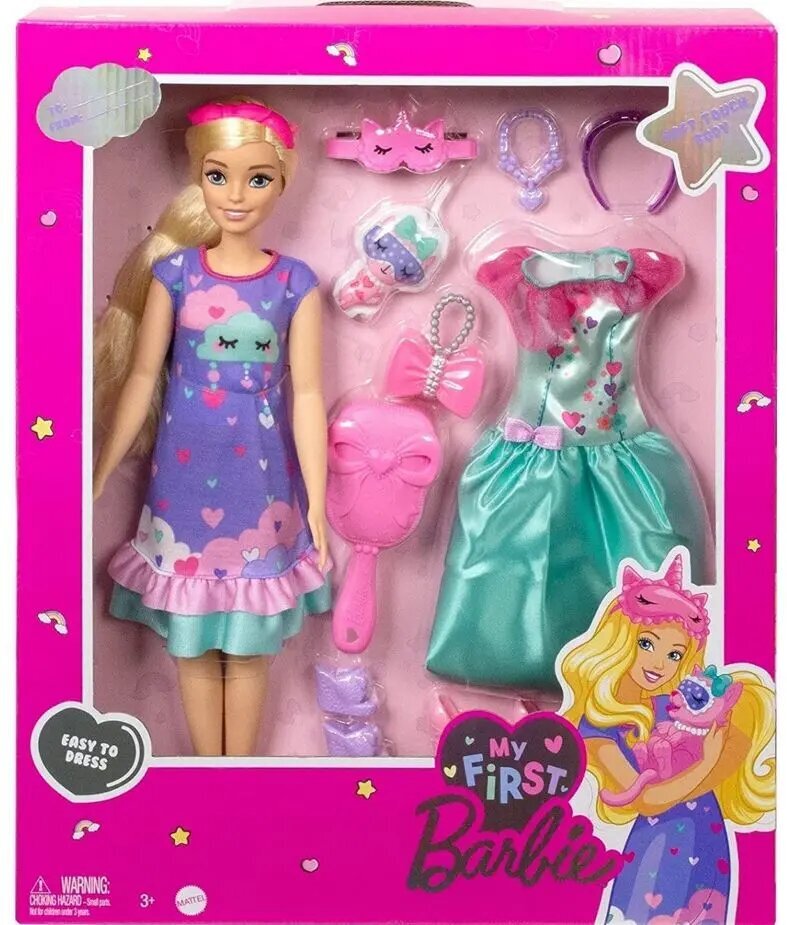 Lėlė Barbė Mattel Mano pirmoji Barbė, HMM66 kaina ir informacija | Žaislai mergaitėms | pigu.lt