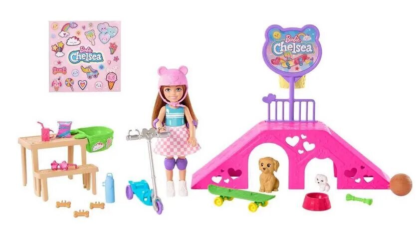 Lėlė Mattel Barbie Chelsea Skate Park HJY35 цена и информация | Žaislai mergaitėms | pigu.lt