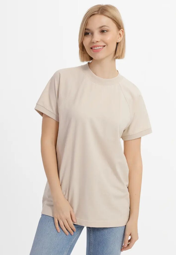 Marškinėliai moterims Textile-Contact, smėlio spalvos цена и информация | Marškinėliai moterims | pigu.lt