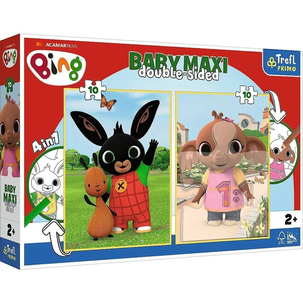 Dėlionė su gyvūnais Trefl Baby Maxi Bing 4in1, 20 d. kaina ir informacija | Dėlionės (puzzle) | pigu.lt