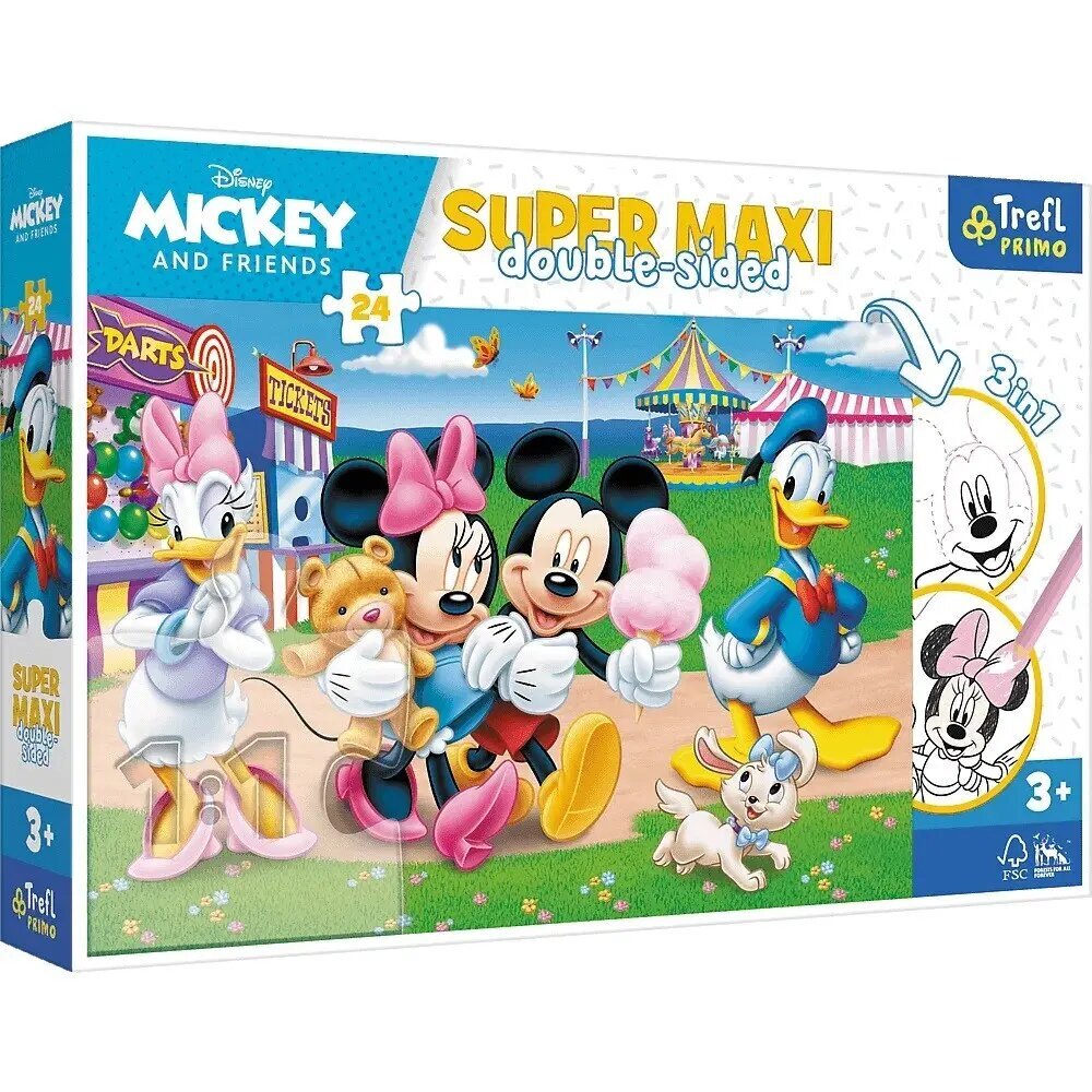 Dėlionė su peliuku Mickey Trefl Super Maxi, 24 d. kaina ir informacija | Dėlionės (puzzle) | pigu.lt