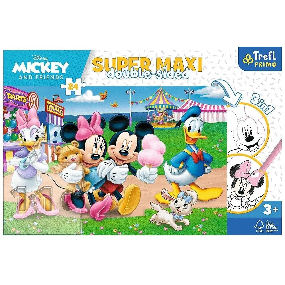 Dėlionė su peliuku Mickey Trefl Super Maxi, 24 d. kaina ir informacija | Dėlionės (puzzle) | pigu.lt