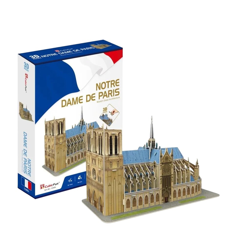 3D dėlionė su Notre Dame katedra CubicFun, 53 d. kaina ir informacija | Dėlionės (puzzle) | pigu.lt