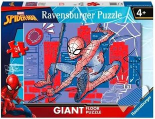 Dėlionė su Žmogumi Voru Ravensburger Spider-Man Giant, 24 d. kaina ir informacija | Dėlionės (puzzle) | pigu.lt