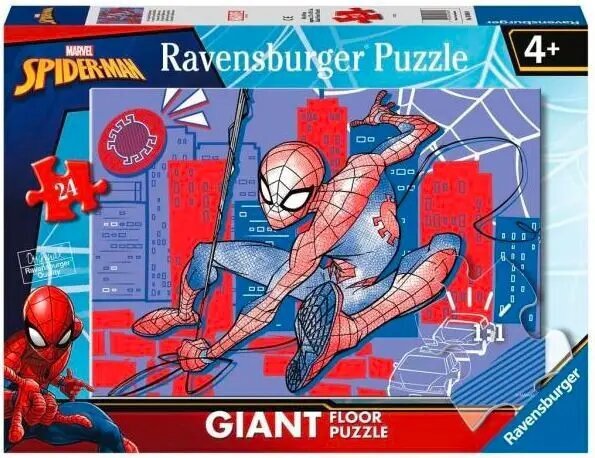 Dėlionė su Žmogumi Voru Ravensburger Spider-Man Giant, 24 d. kaina ir informacija | Dėlionės (puzzle) | pigu.lt