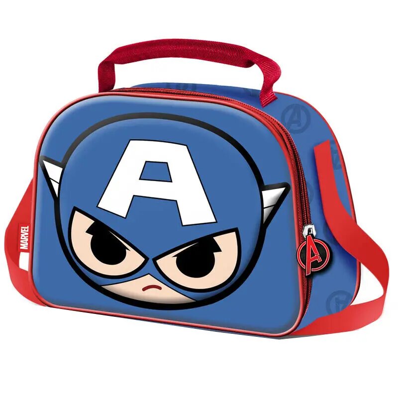 Marvel Avengers Captain America Bobblehead 3D pietų krepšys, 25,5x10x20 cm kaina ir informacija | Maisto saugojimo  indai | pigu.lt