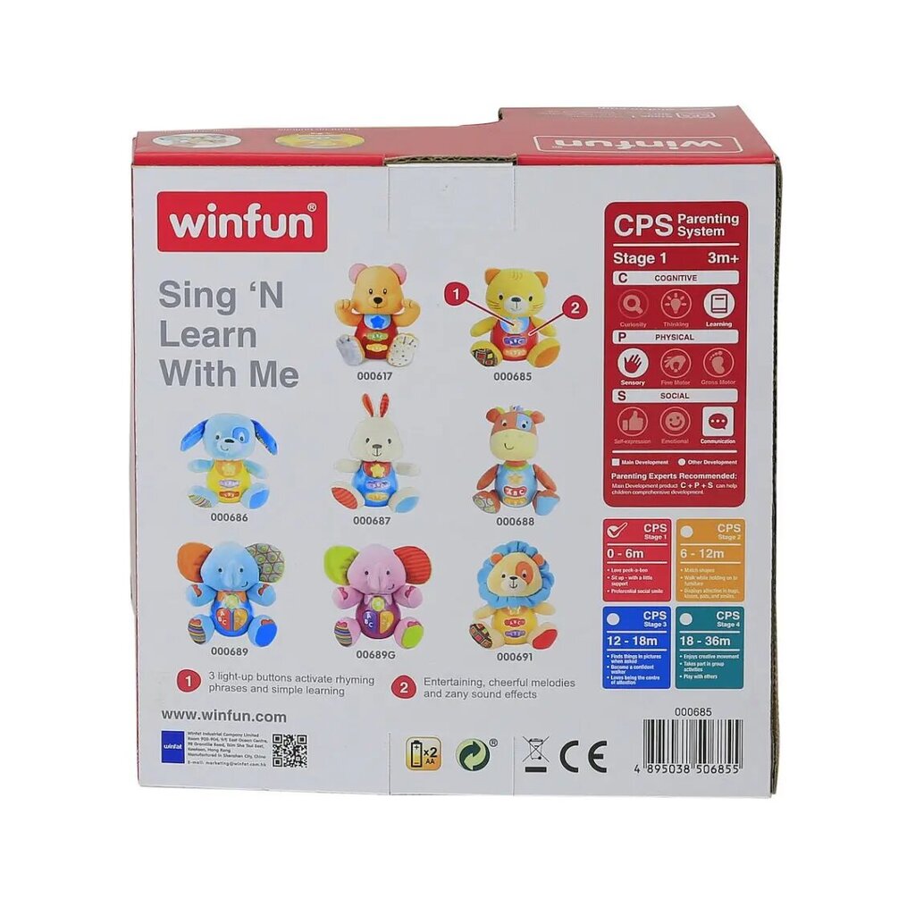 Interaktyvus Huggie dramblys WinFun kaina ir informacija | Žaislai kūdikiams | pigu.lt