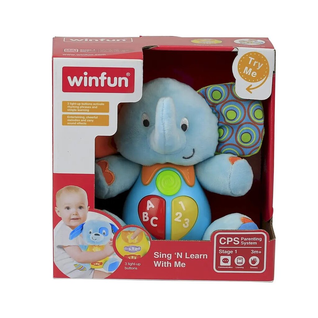 Interaktyvus Huggie dramblys WinFun kaina ir informacija | Žaislai kūdikiams | pigu.lt