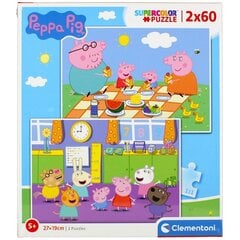 Пазл Clementoni SuperColor Peppa Pig (Свинка Пеппа), 2x60 деталей цена и информация | Пазлы | pigu.lt