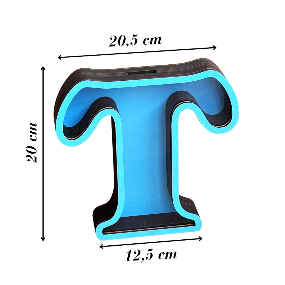 Taupyklė Raidė T, 20 cm kaina ir informacija | Originalios taupyklės | pigu.lt