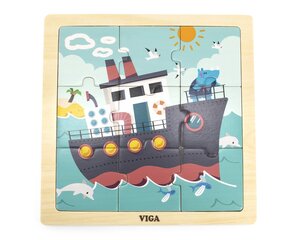 Medinė dėlionė Viga Laivas, 9 d. kaina ir informacija | Žaislai kūdikiams | pigu.lt
