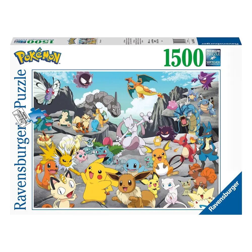 Dėlionė su personažais Ravensburger Pokemon, 1500 d. цена и информация | Dėlionės (puzzle) | pigu.lt