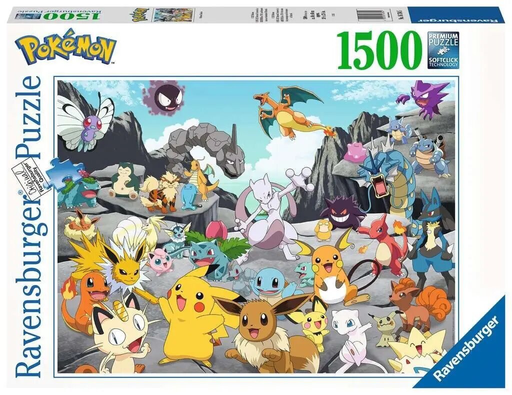 Dėlionė su personažais Ravensburger Pokemon, 1500 d. цена и информация | Dėlionės (puzzle) | pigu.lt