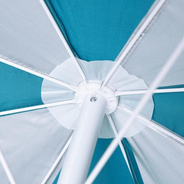 Paplūdimio skėtis Nils NC7813, baltas/mėlynas kaina ir informacija | Skėčiai, markizės, stovai | pigu.lt