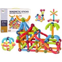 Magnetinis konstruktorius Lean Toys Magnetic Bricks, 128 d. цена и информация | Конструкторы и кубики | pigu.lt