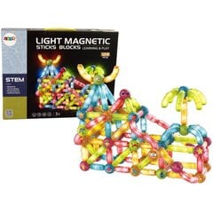Magnetinis konstruktorius Lean Toys Light Magnetic Blocks, 128 d. kaina ir informacija | Konstruktoriai ir kaladėlės | pigu.lt
