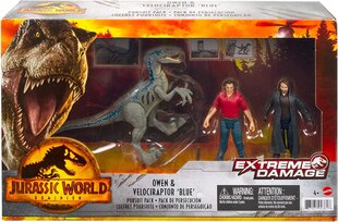 Figūrėlių rinkinys Owen & Velociraptor Blue Mattel Jurassic World GWN25 цена и информация | Игрушки для мальчиков | pigu.lt