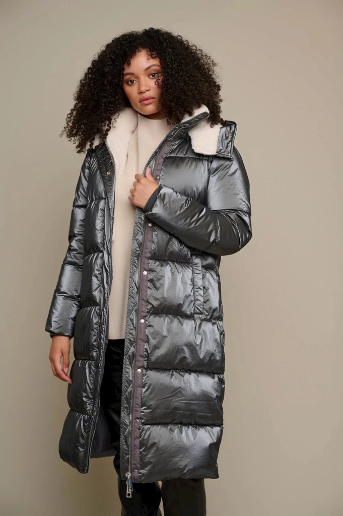 Rino&Pelle dvipusis moteriškas žieminis paltas JOLIJN, tamsiai pilkas kaina ir informacija | Paltai moterims | pigu.lt