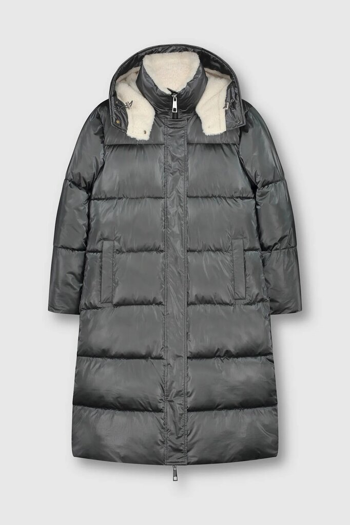 Rino&Pelle dvipusis moteriškas žieminis paltas JOLIJN, tamsiai pilkas kaina ir informacija | Paltai moterims | pigu.lt