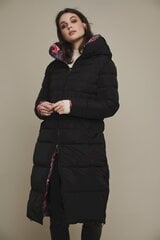 Двустороннее женское зимнее пальто Rino&Pelle KEILA, черное с цветочным принтом цена и информация | Женские пальто | pigu.lt