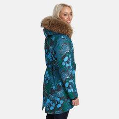 Женская зимняя парка Huppa на натуральном меху VIVIAN 1, темно-зелено-цветочная цена и информация | Женские куртки | pigu.lt