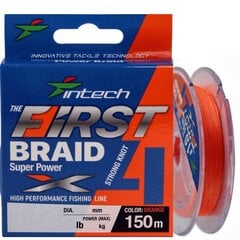 Pintas valas Intech First Braid X4, 150 m, oranžinis kaina ir informacija | Valai | pigu.lt