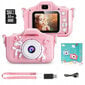 Vaikiškas fotoaparatas Vienaragis 40Mpx su SD kortele 32GB , rožinis kaina ir informacija | Skaitmeniniai fotoaparatai | pigu.lt