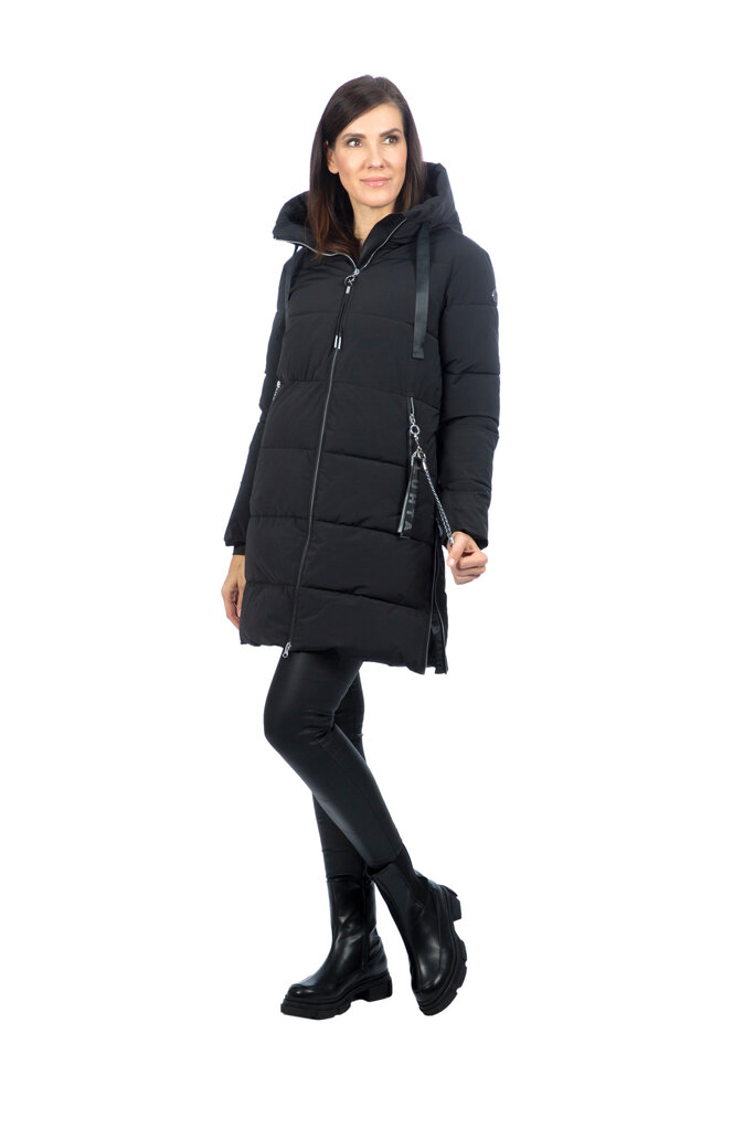 Luhta moteriška ilga žieminė striukė HELLANMAA, juoda kaina ir informacija | Striukės moterims | pigu.lt
