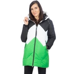 Luhta moteriška ilga žieminė striukė HALIVAARA, žalia-balta-juoda kaina ir informacija | Striukės moterims | pigu.lt