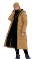 Luhta moteriškas žieminis paltas IISALMI, migdolinė ruda spalva