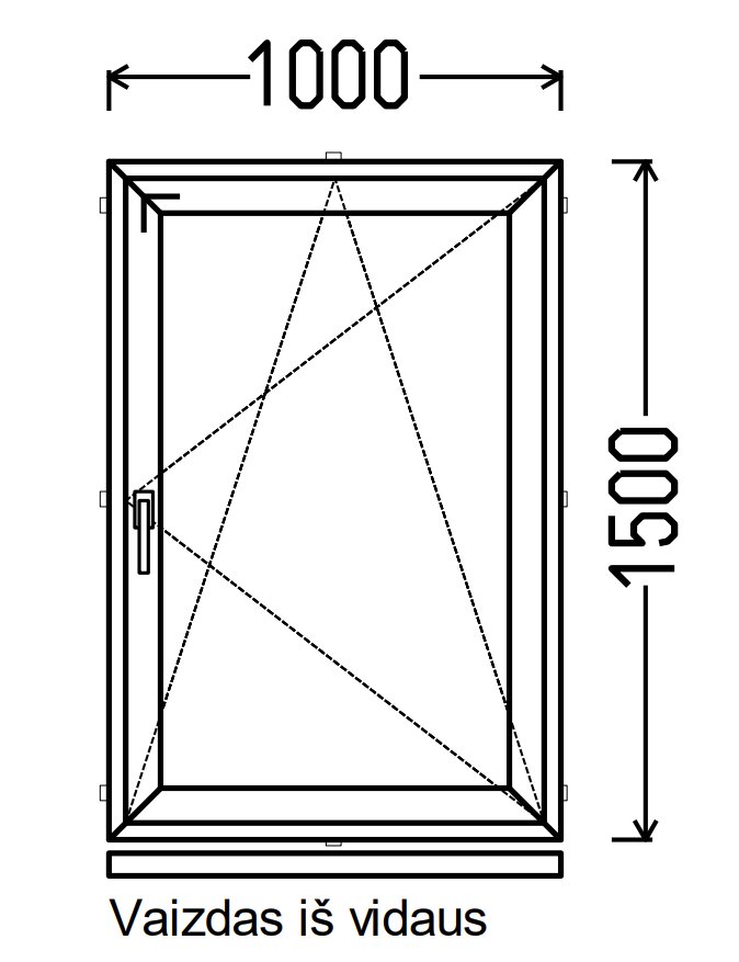 Plastikinis varstomas langas, baltos spalvos kaina ir informacija | Plastikiniai langai | pigu.lt