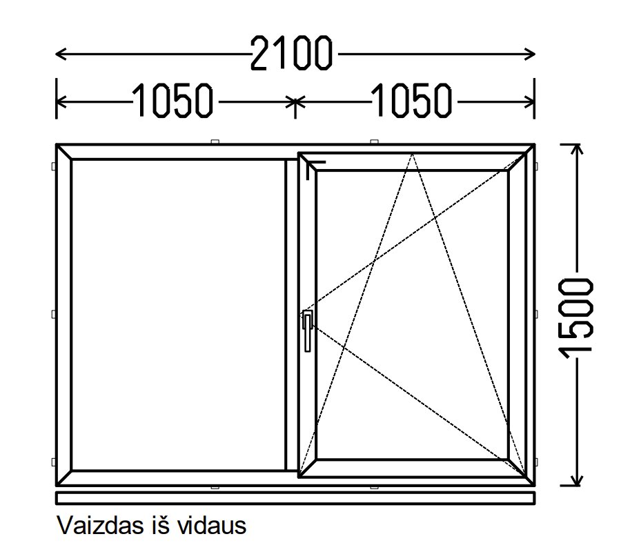 Plastikinis varstomas langas, baltos spalvos kaina ir informacija | Plastikiniai langai | pigu.lt