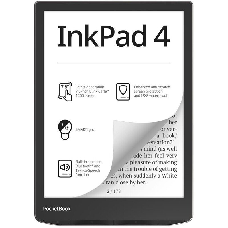 PocketBook InkPad 4 PB743G-U-WW цена и информация | Elektroninių knygų skaityklės | pigu.lt