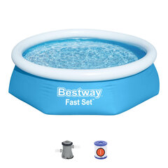 Бассейн 244x61 см, Bestway Fast Set, с фильтром цена и информация | Бассейны | pigu.lt