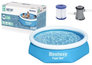 Бассейн 244x61 см, Bestway Fast Set, с фильтром цена и информация | Бассейны | pigu.lt