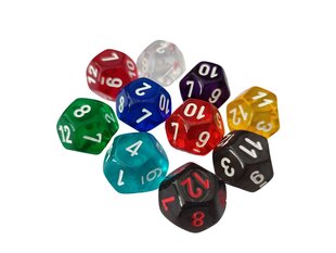 Žaidimo kauliukas Chessex D12 Translucent Dice, 1 vnt. kaina ir informacija | Stalo žaidimai, galvosūkiai | pigu.lt