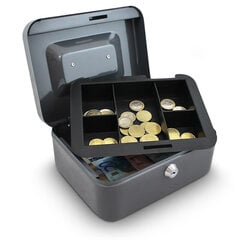 Pinigų dėžutė 20 cm tamsiai pilka kaina ir informacija | Seifai | pigu.lt