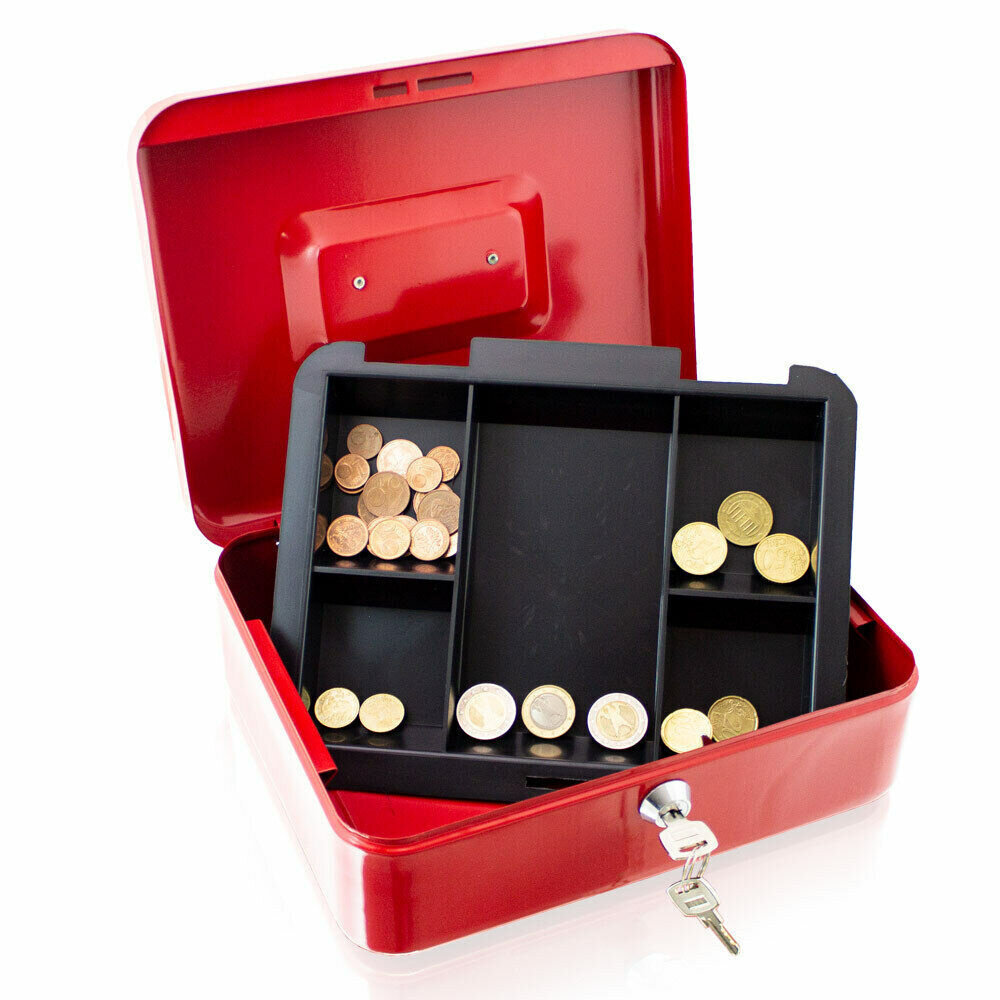 Metalinė pinigų dėžutė 25 cm, raudona цена и информация | Seifai | pigu.lt