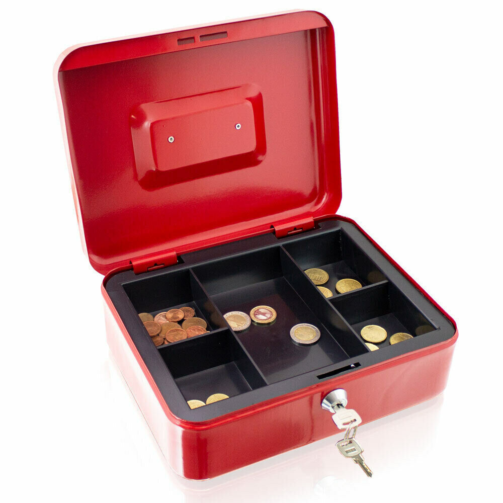 Metalinė pinigų dėžutė 25 cm, raudona цена и информация | Seifai | pigu.lt