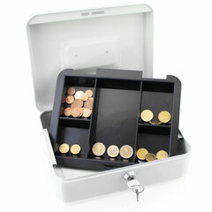 Metalinė pinigų dėžutė 25 cm, pilka kaina ir informacija | Seifai | pigu.lt