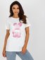 Marškinėliai moterims Fancy 2016103353125, balti цена и информация | Marškinėliai moterims | pigu.lt