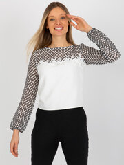 Женский бело-серый топ топ больших размеров цена и информация | Женские блузки, рубашки | pigu.lt