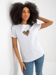 Marškinėliai moterims Fancy 2016103368921, balti kaina ir informacija | Marškinėliai moterims | pigu.lt