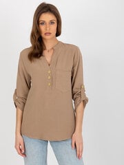 Marškiniai moterims Rue Paris 2016103371082, smėlio spalvos цена и информация | Женские блузки, рубашки | pigu.lt